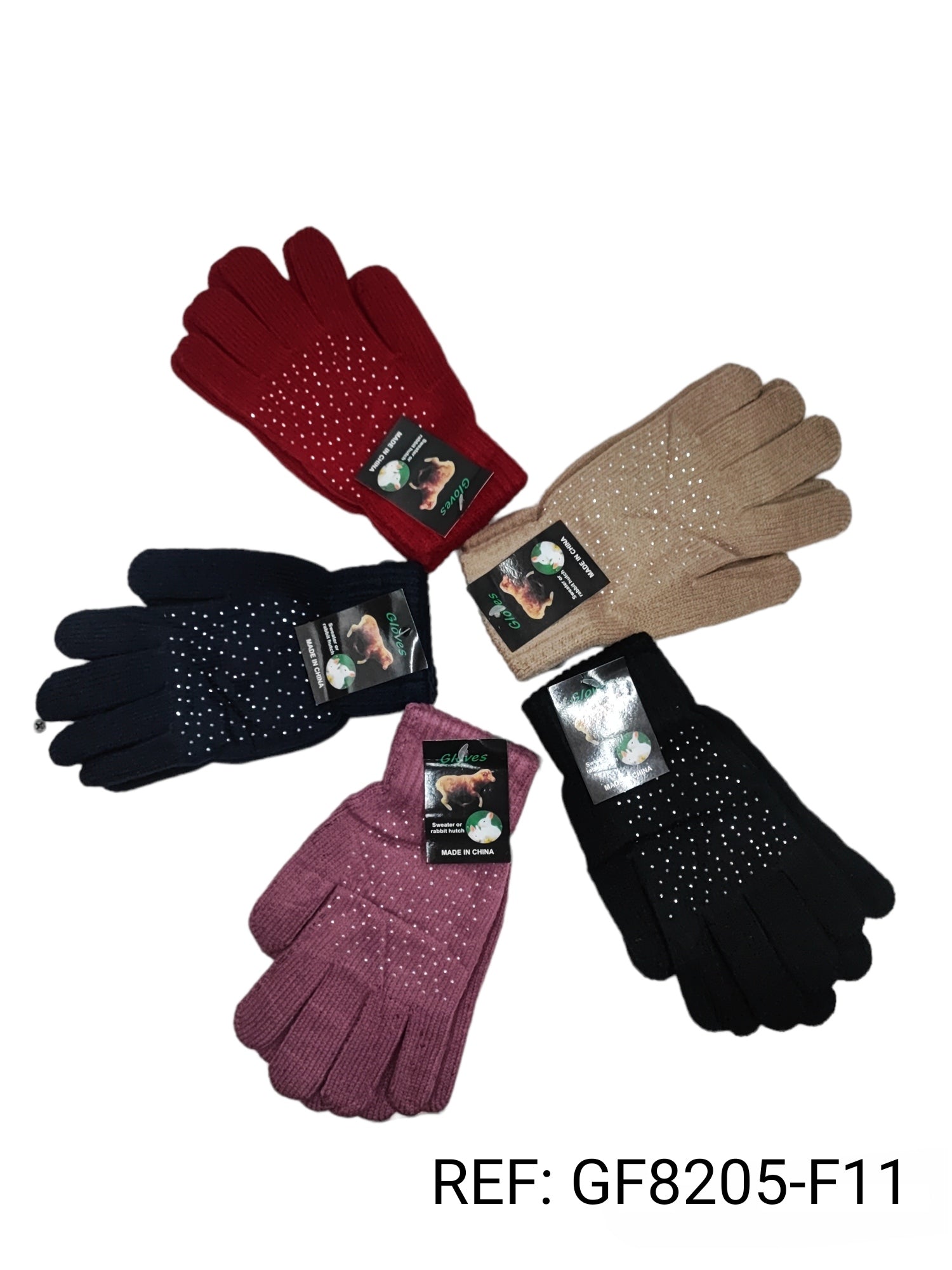 Gants Femme motif strass (x12)