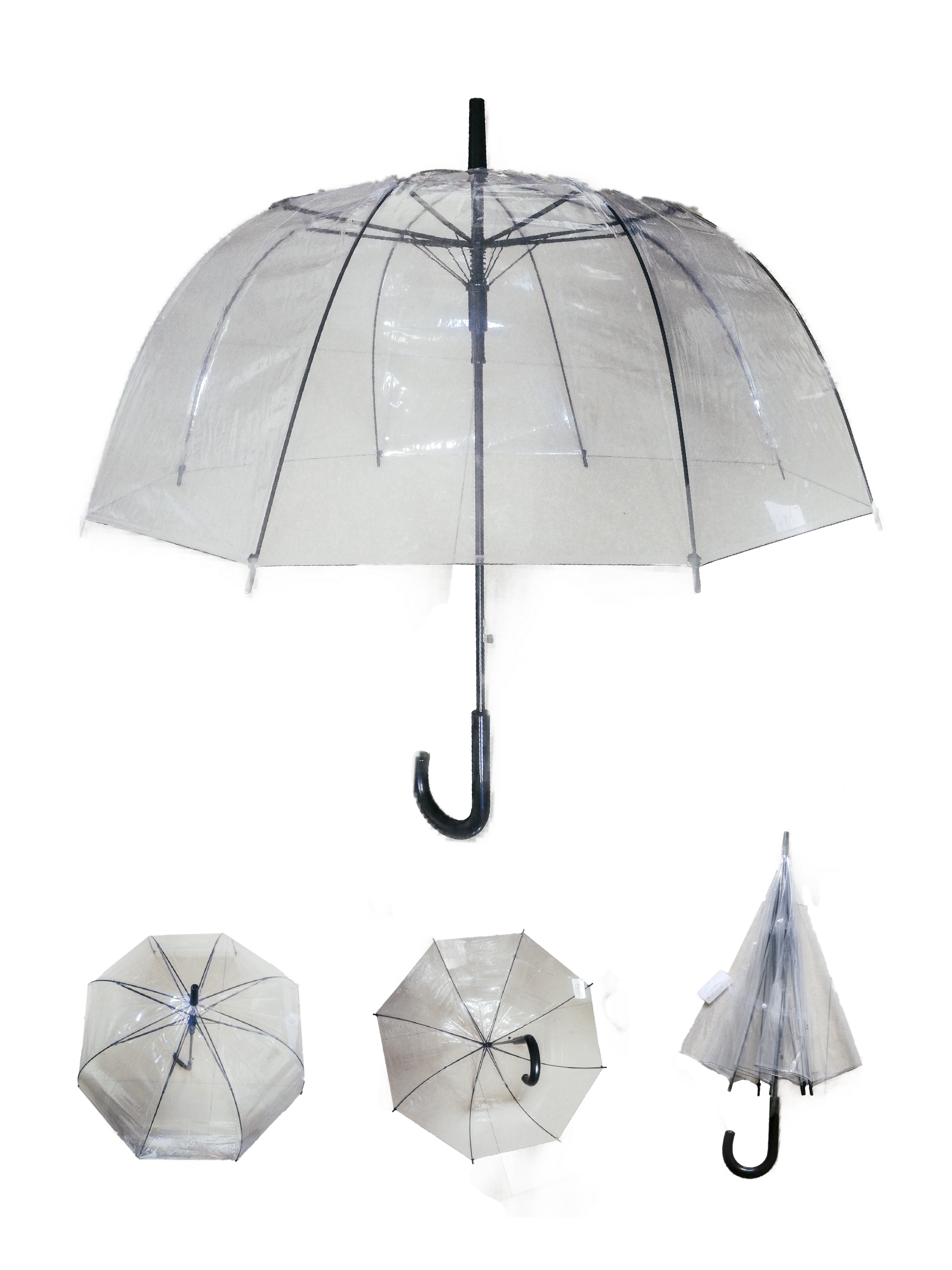 Parapluie transparent long (x12) 6511