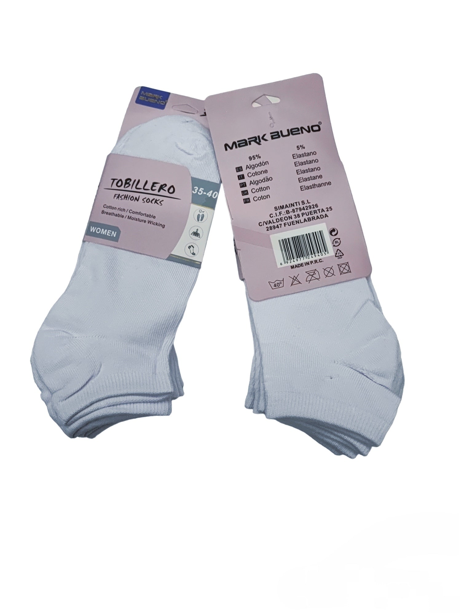 FEMME Chaussettes invisibles 95% coton T35-40 (x24)