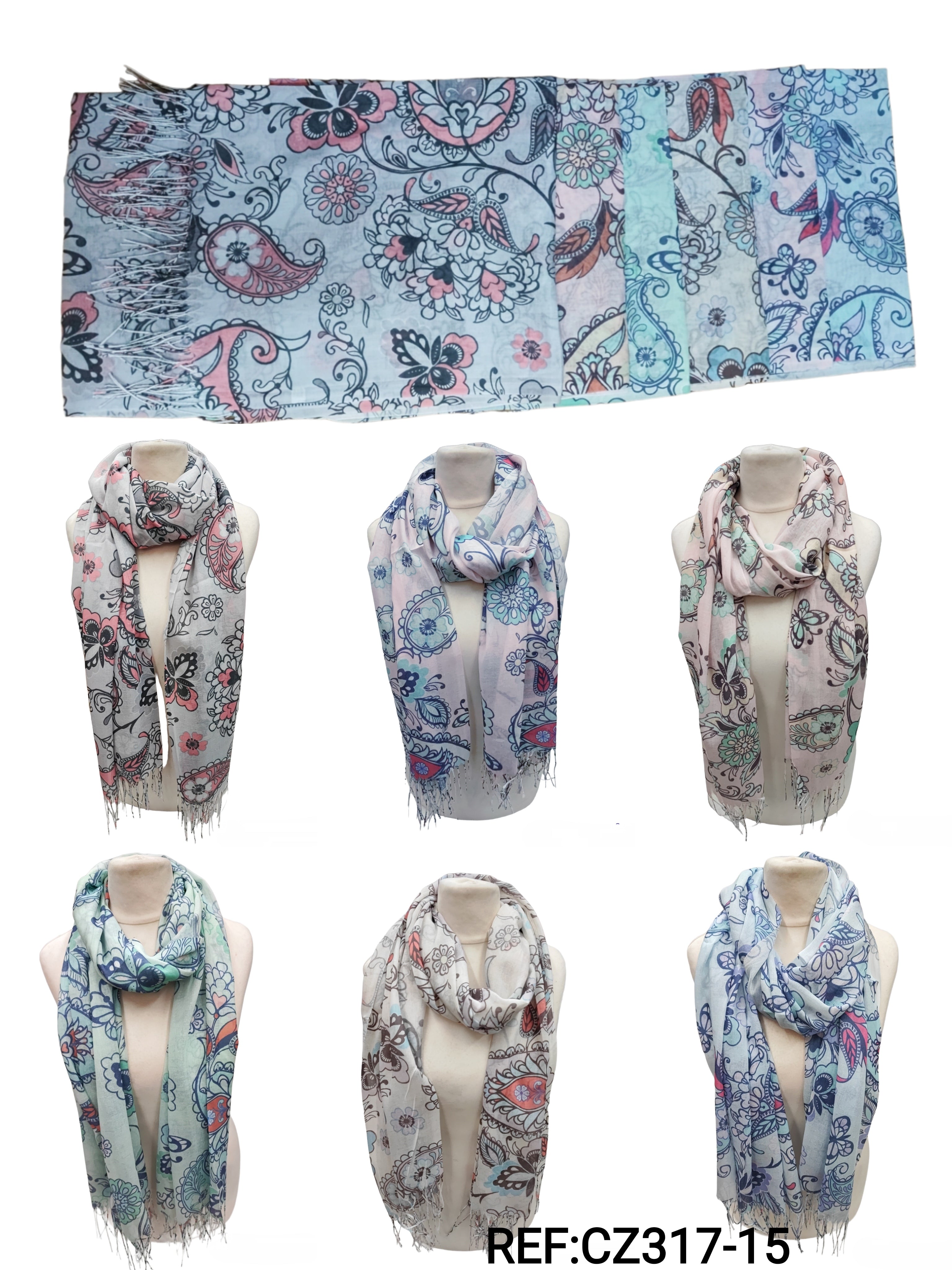 Foulard motif Paisley fleur(x12)#15