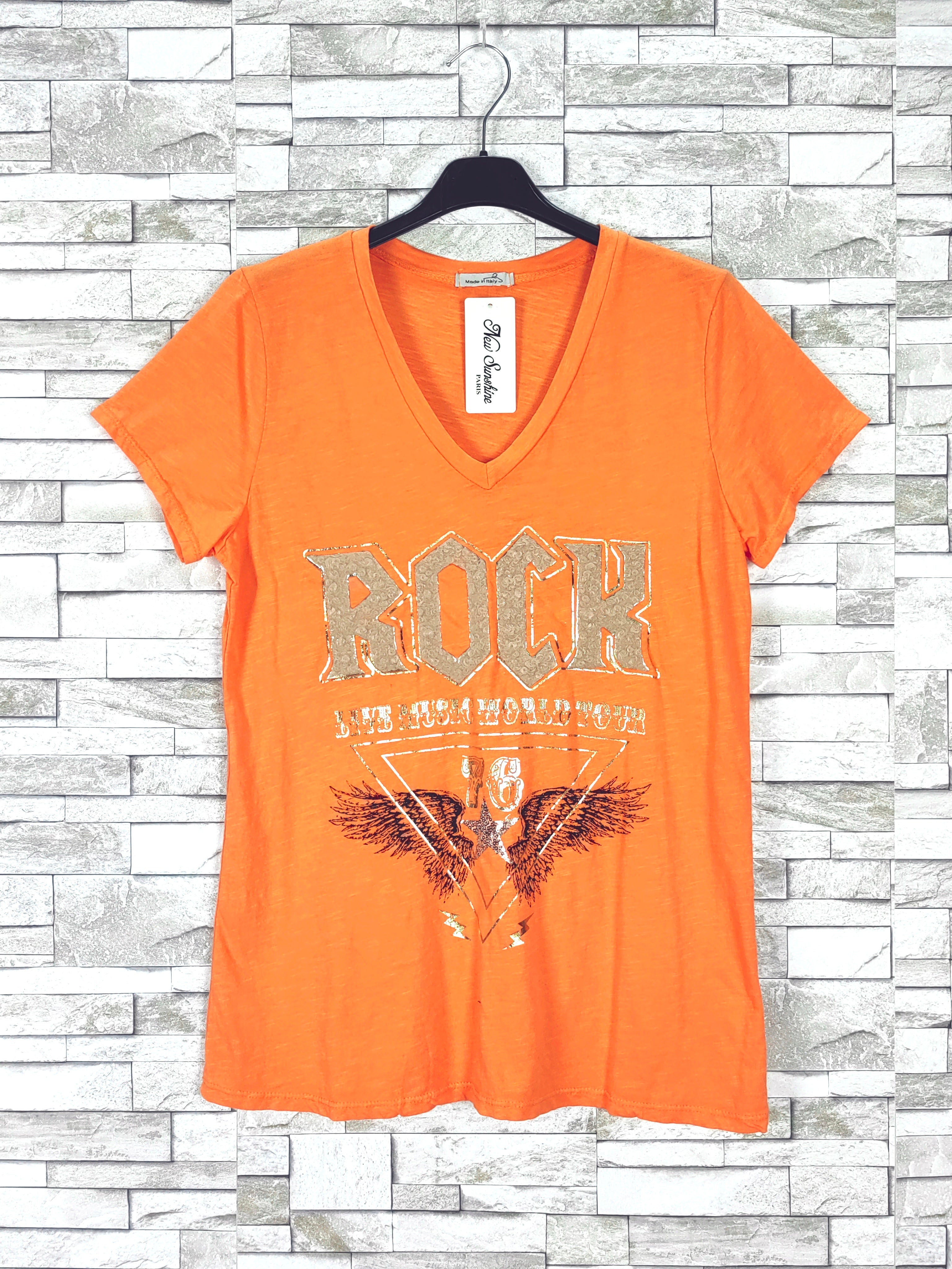 T-shirt col v "Rock"
(
X9)