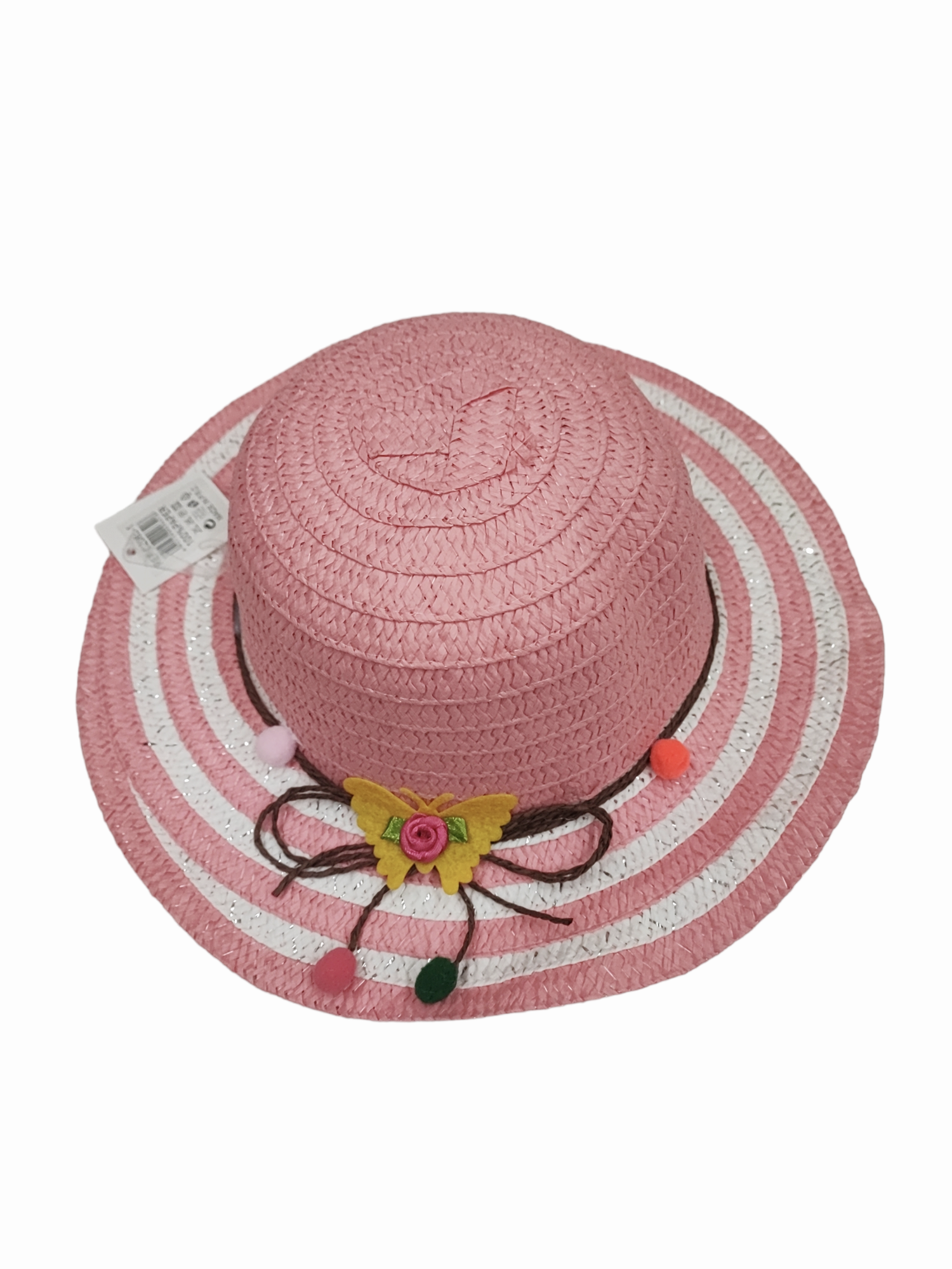 Chapeaux de paille taille enfant motif Papillon(x12)