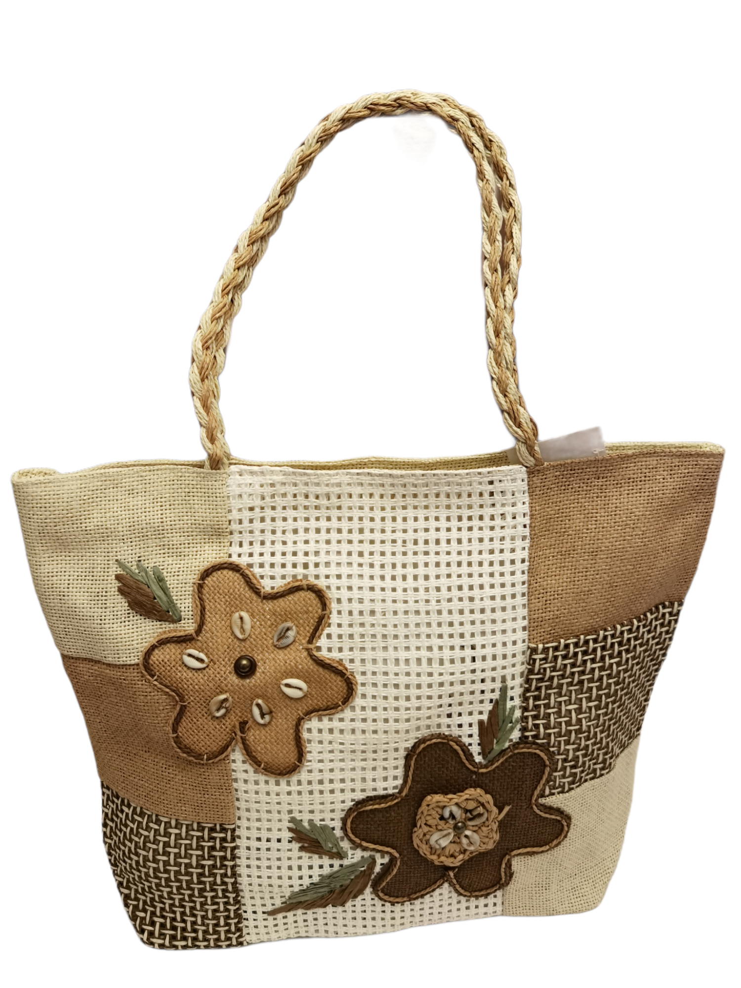Sac paille fourre-tout fleur #P1589-13 (x3)