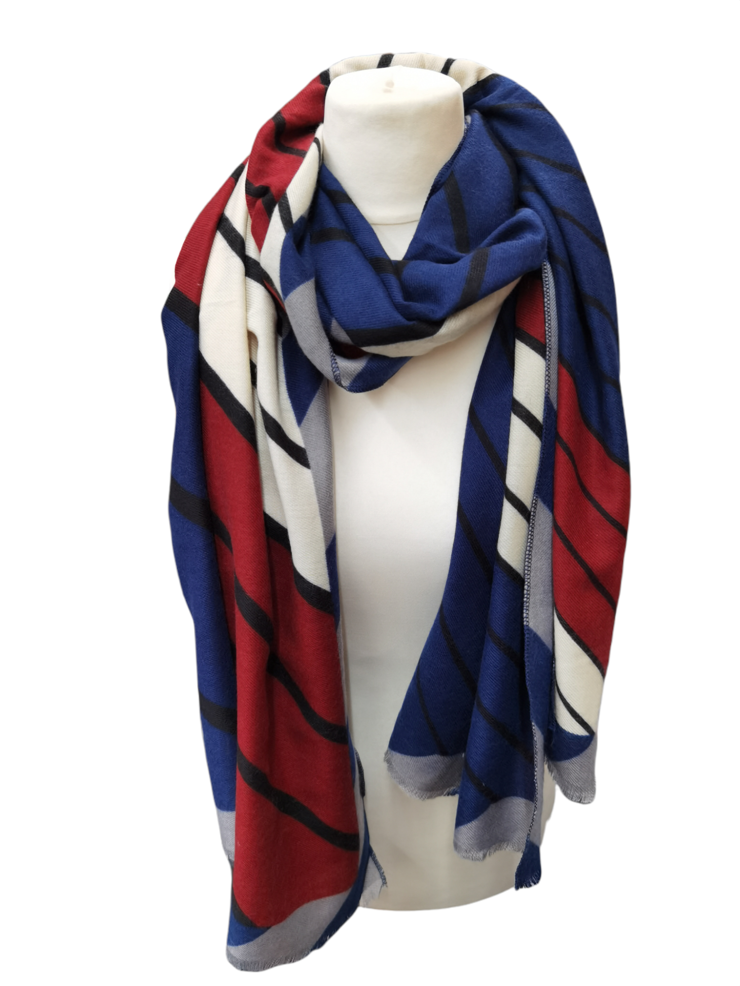 Écharpe châle motif géométrique 180x70 (x10)