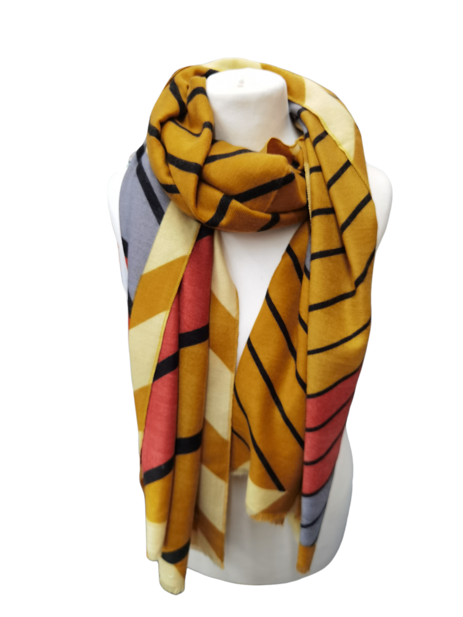 Écharpe châle motif géométrique 180x70 (x10)