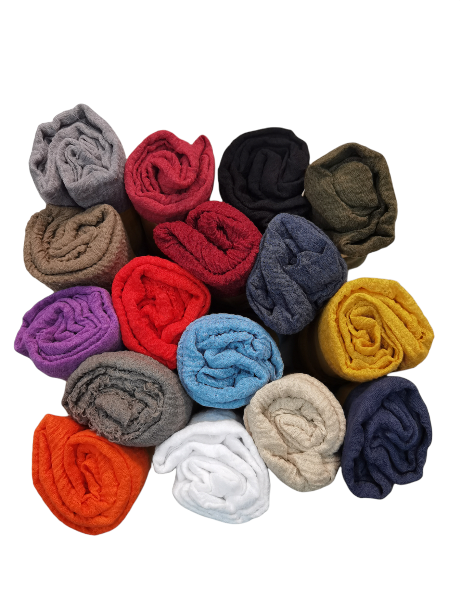 Foulard en coton couleur uni (x12)