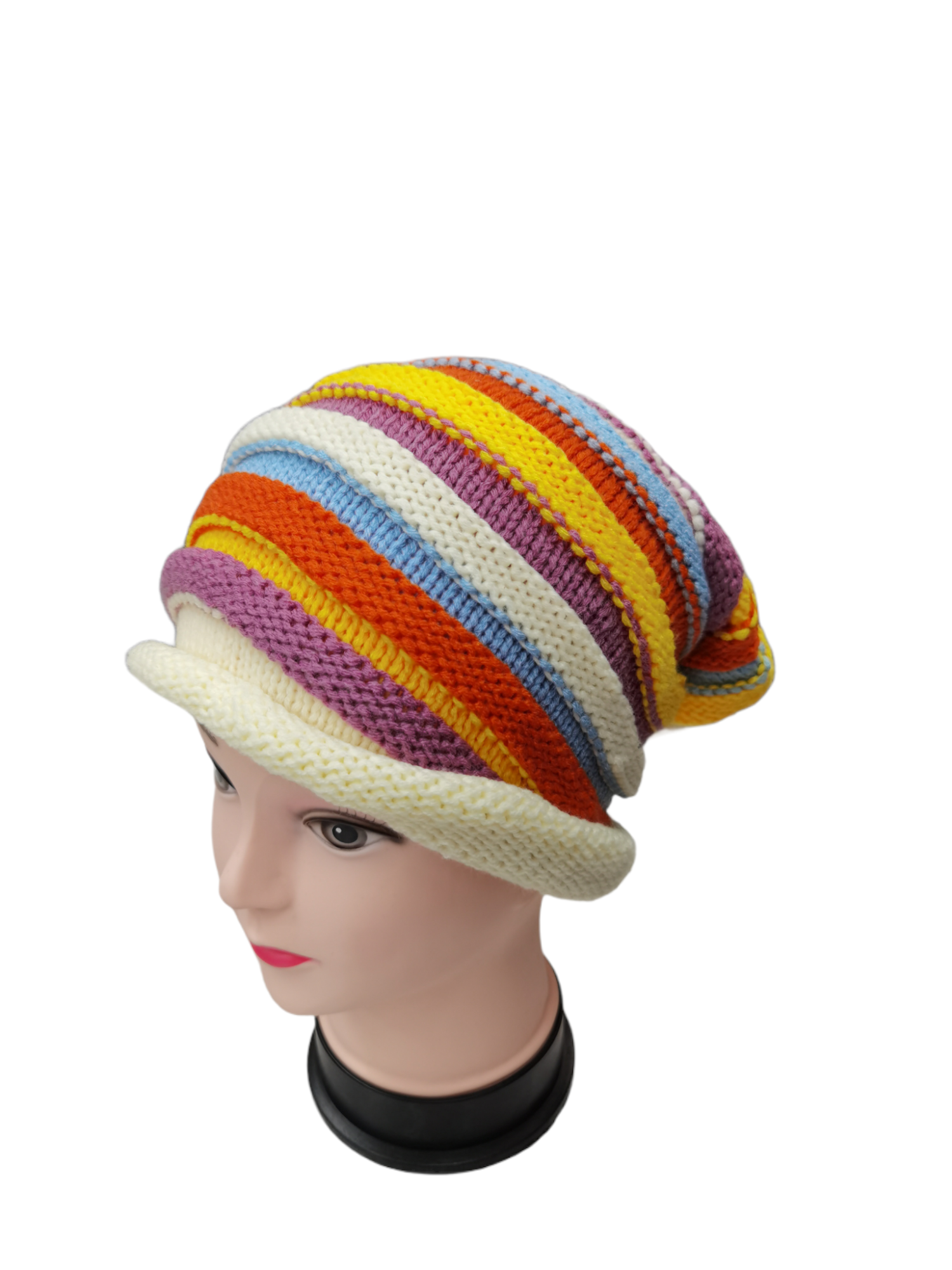 Bonnet long slouch rayure (x12)