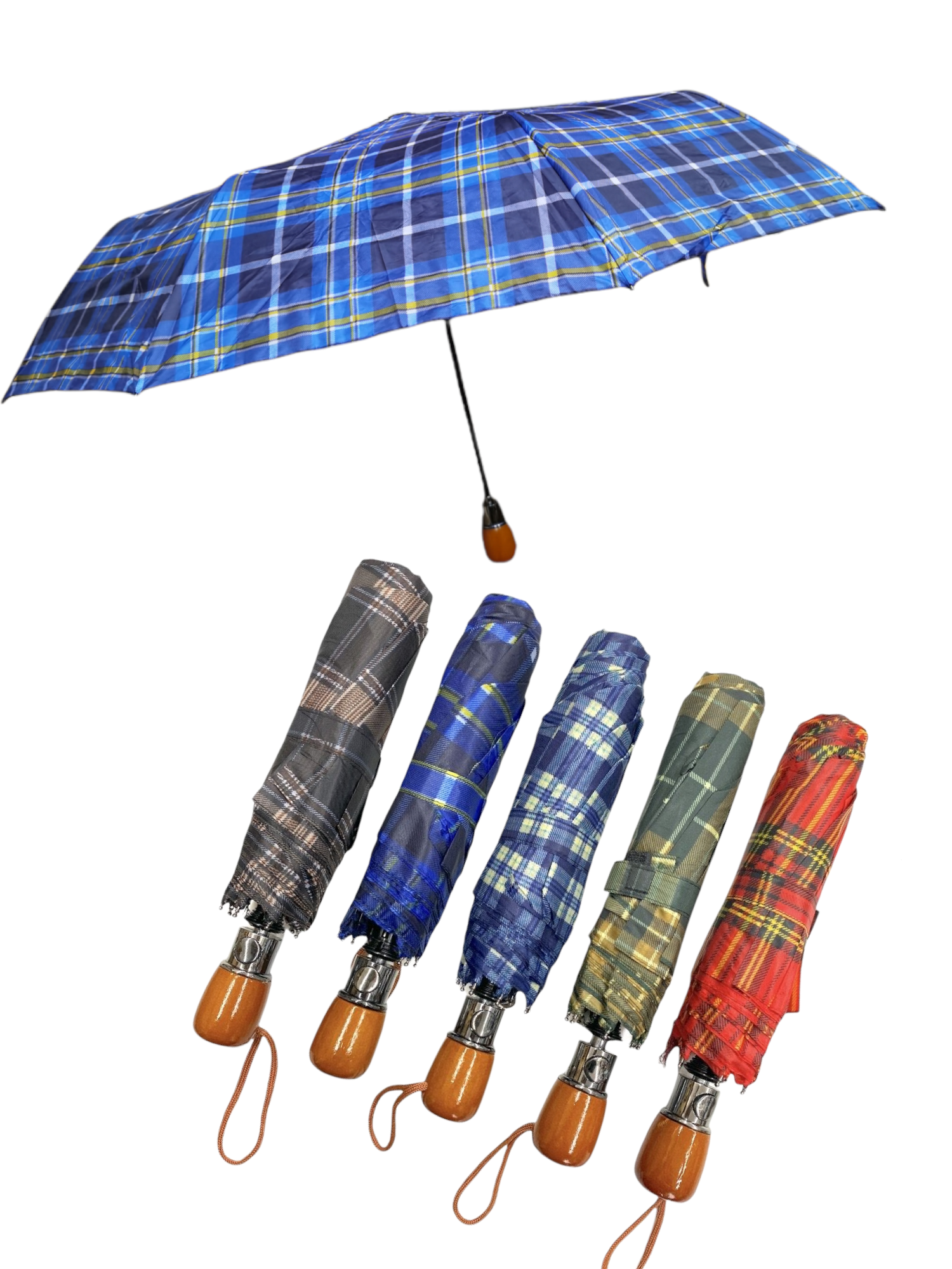 Parapluie automatique motif tartan carreaux (x12) #3603