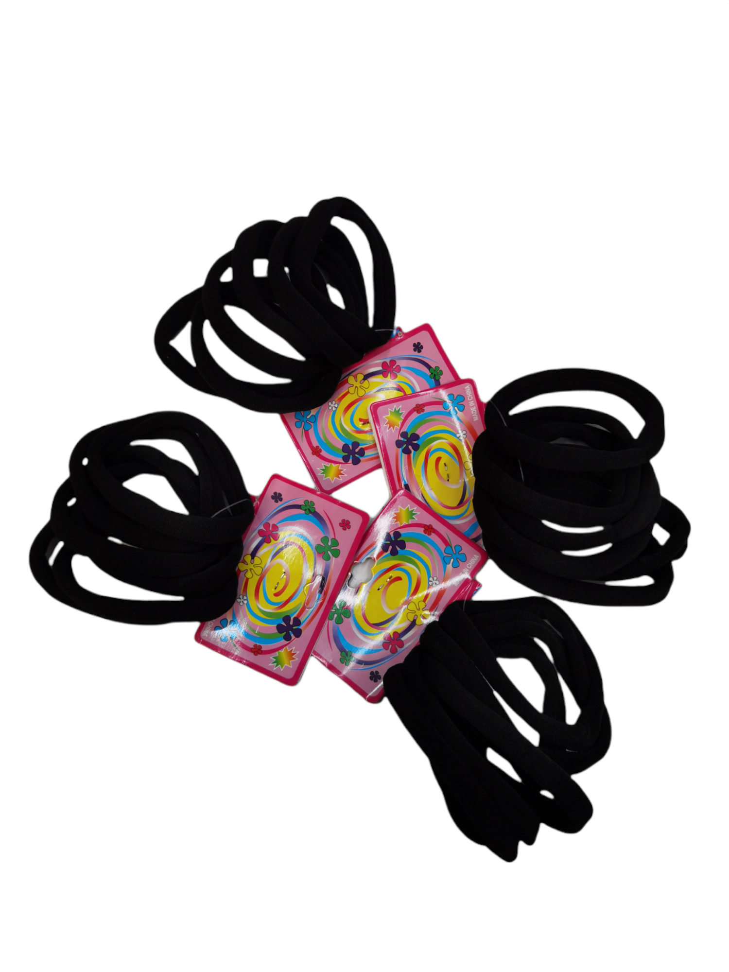 Paquet de 12 Élastiques noirs simples (x6)