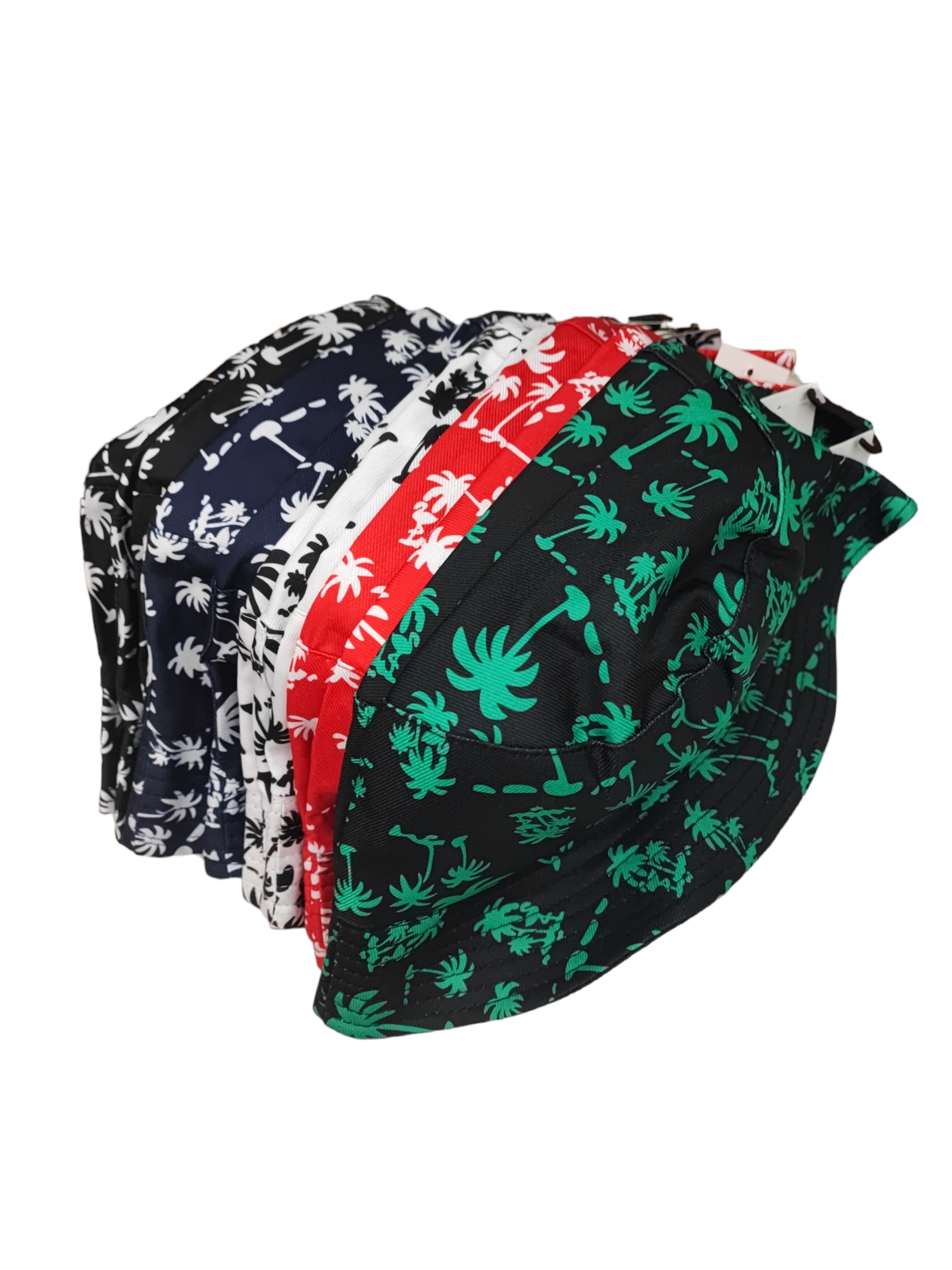 Chapeaux bob réversible motif cocotier (x12)