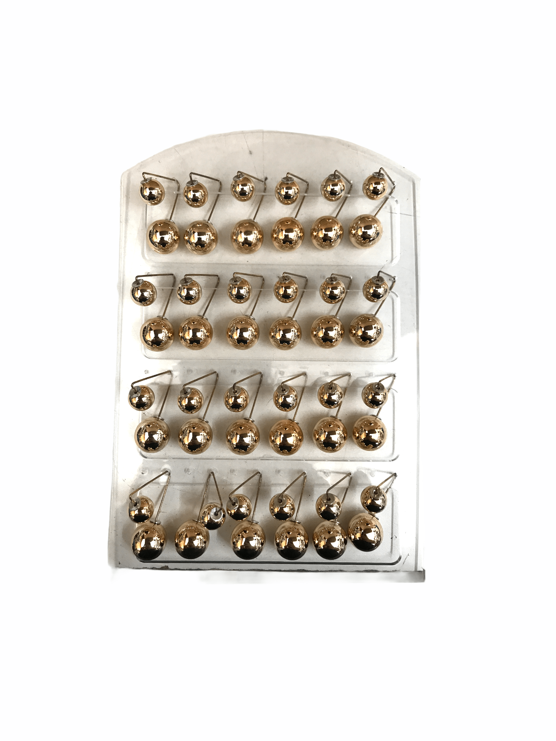 LOT DE 12 - Boucles d'oreilles double perle dorée 0,62€/paire | Grossiste-pro