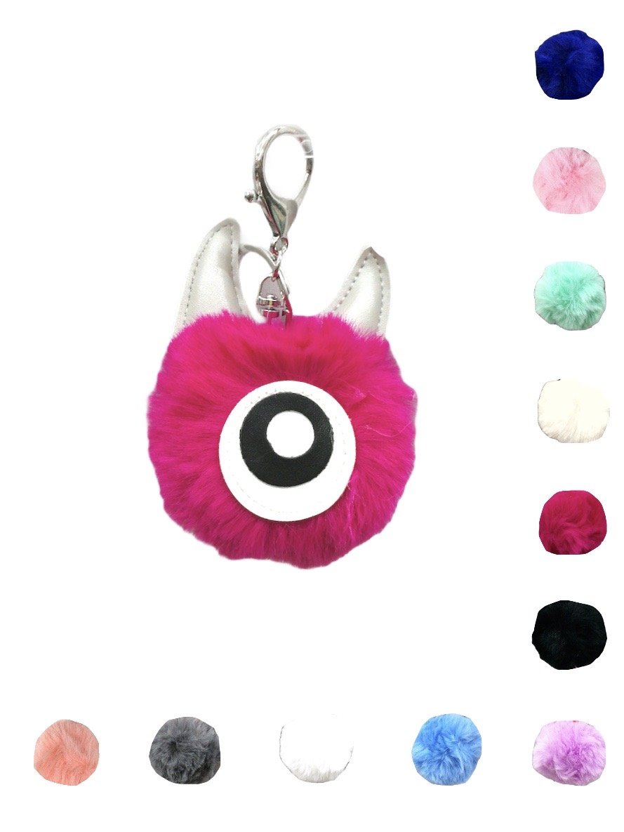 LOT DE 12 - Porte-clé petit monstre pompon 1,50€/unité | Grossiste-pro