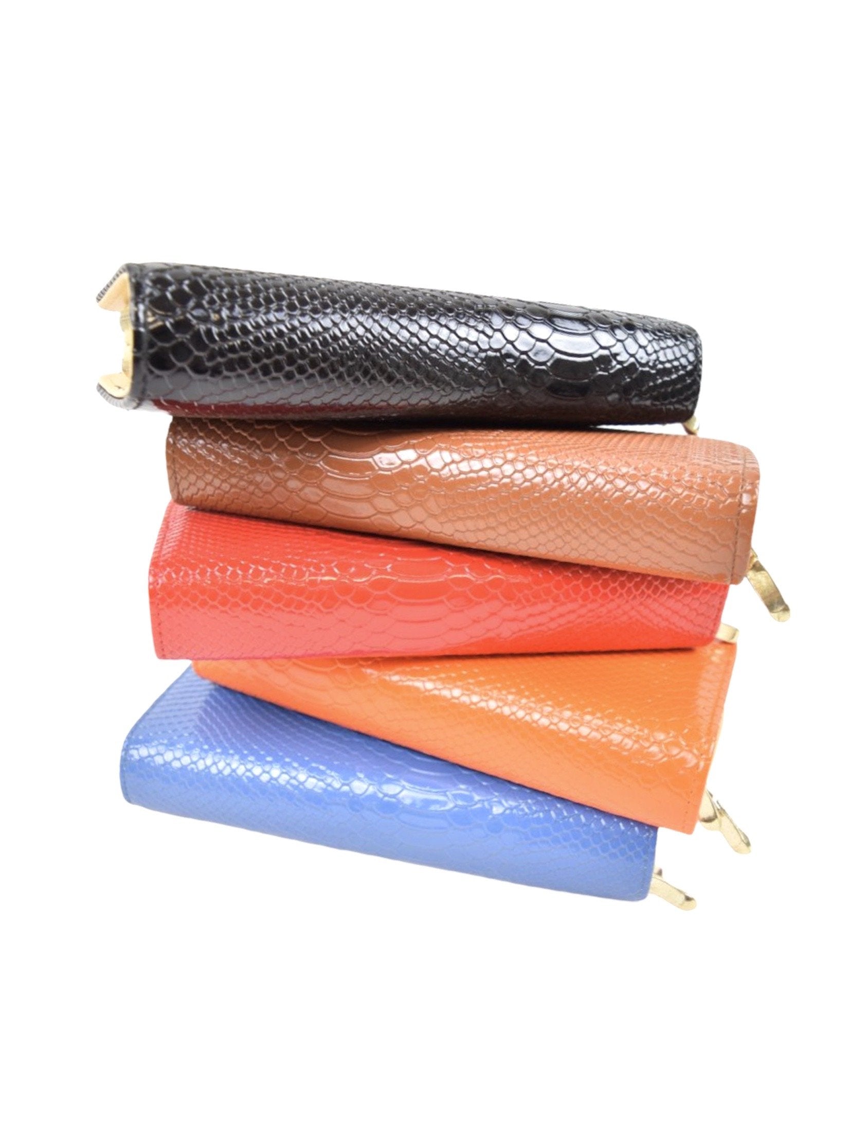 LOT DE 6 - Portefeuille compagnon effet croco brillant 3,50€/unité | Grossiste-pro