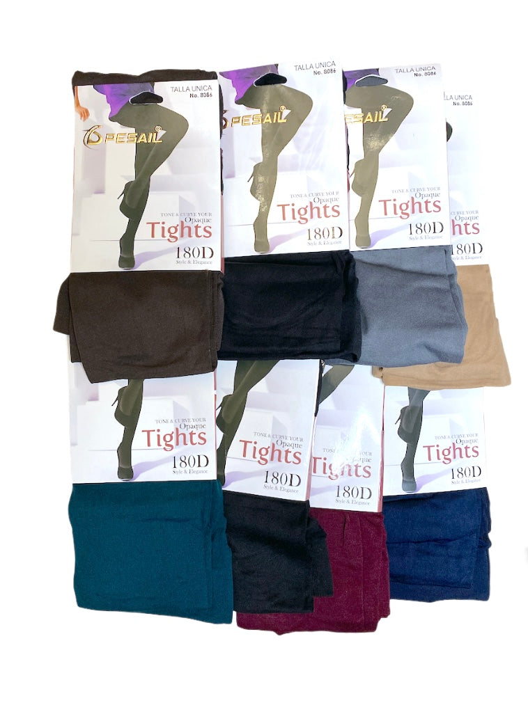 Collants couleurs mélangées opaque 180 deniers (x12)