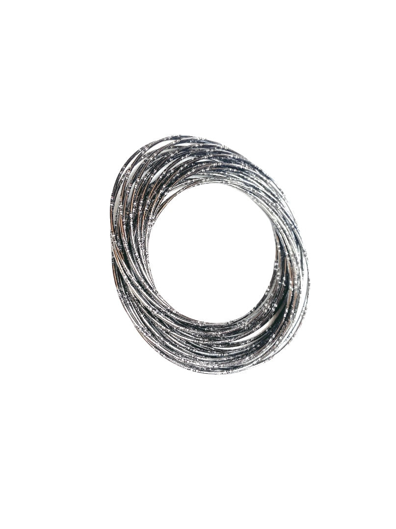 Bracelet fantaisie jonc semainier gris sidéral (x6)