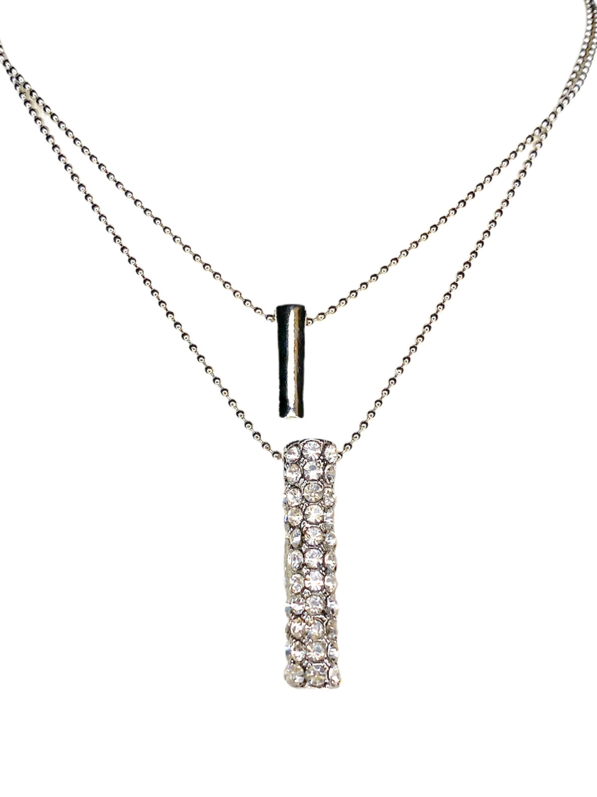 Collier pendentif double cylindre (ⅹ3)