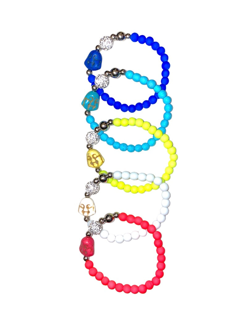 Pack Bracelet fantaisie fluo Buddha #PCB002 (x20)