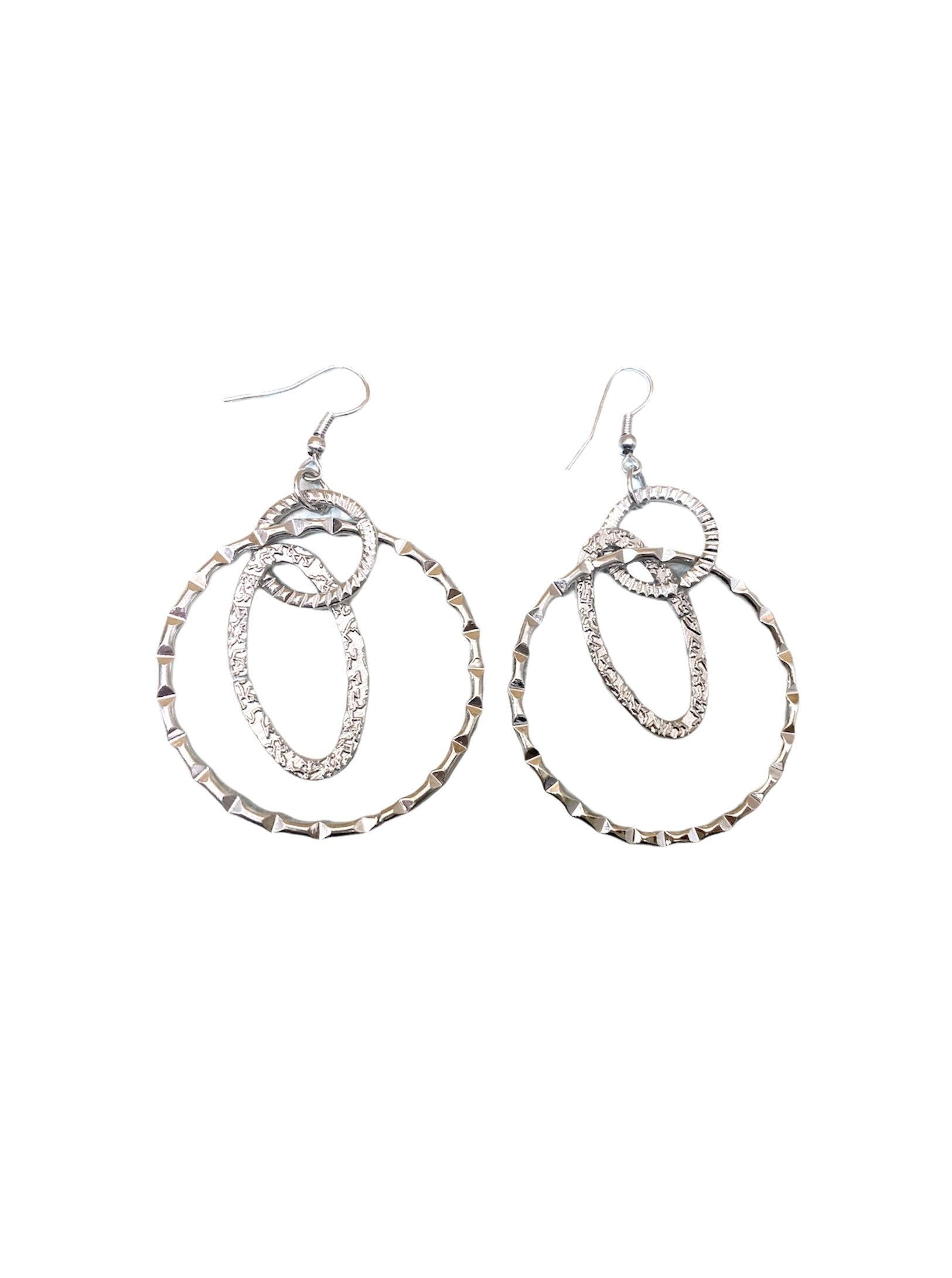 Boucles d'oreilles fantaisie créole multiple rond (x6)