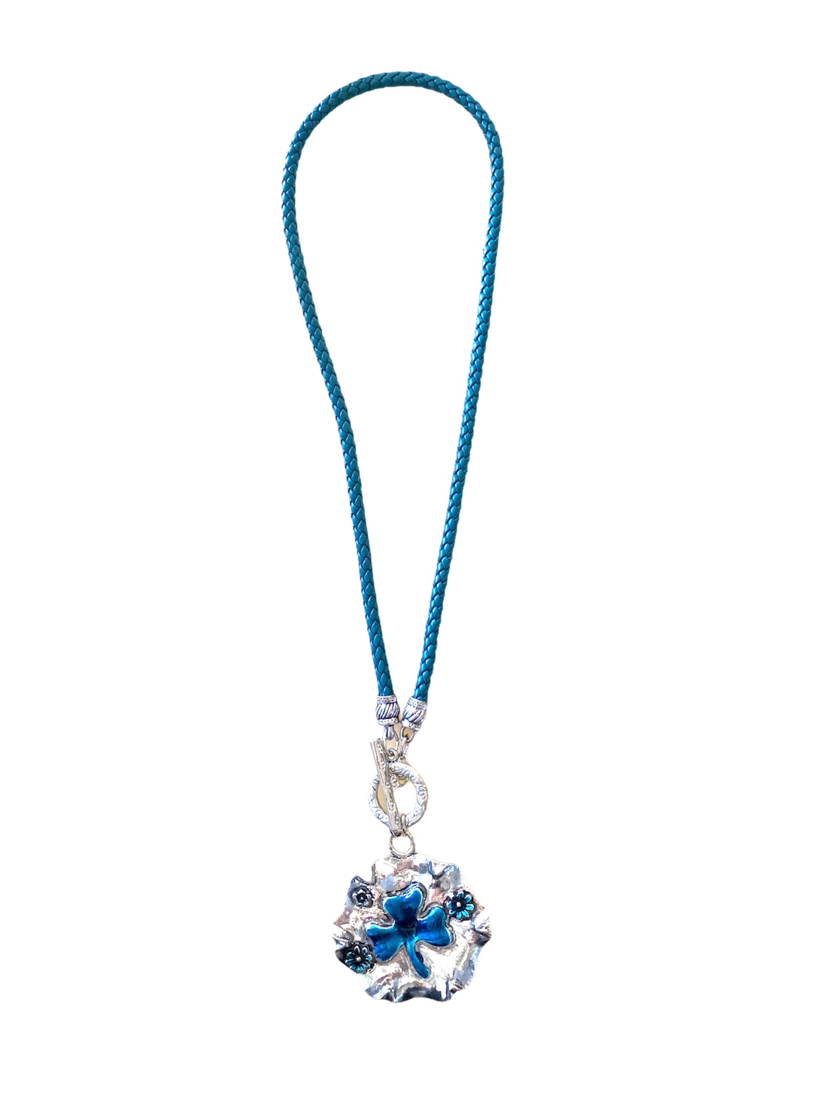 Collier fantaisie sautoir trèfle #CL9214 (x6)