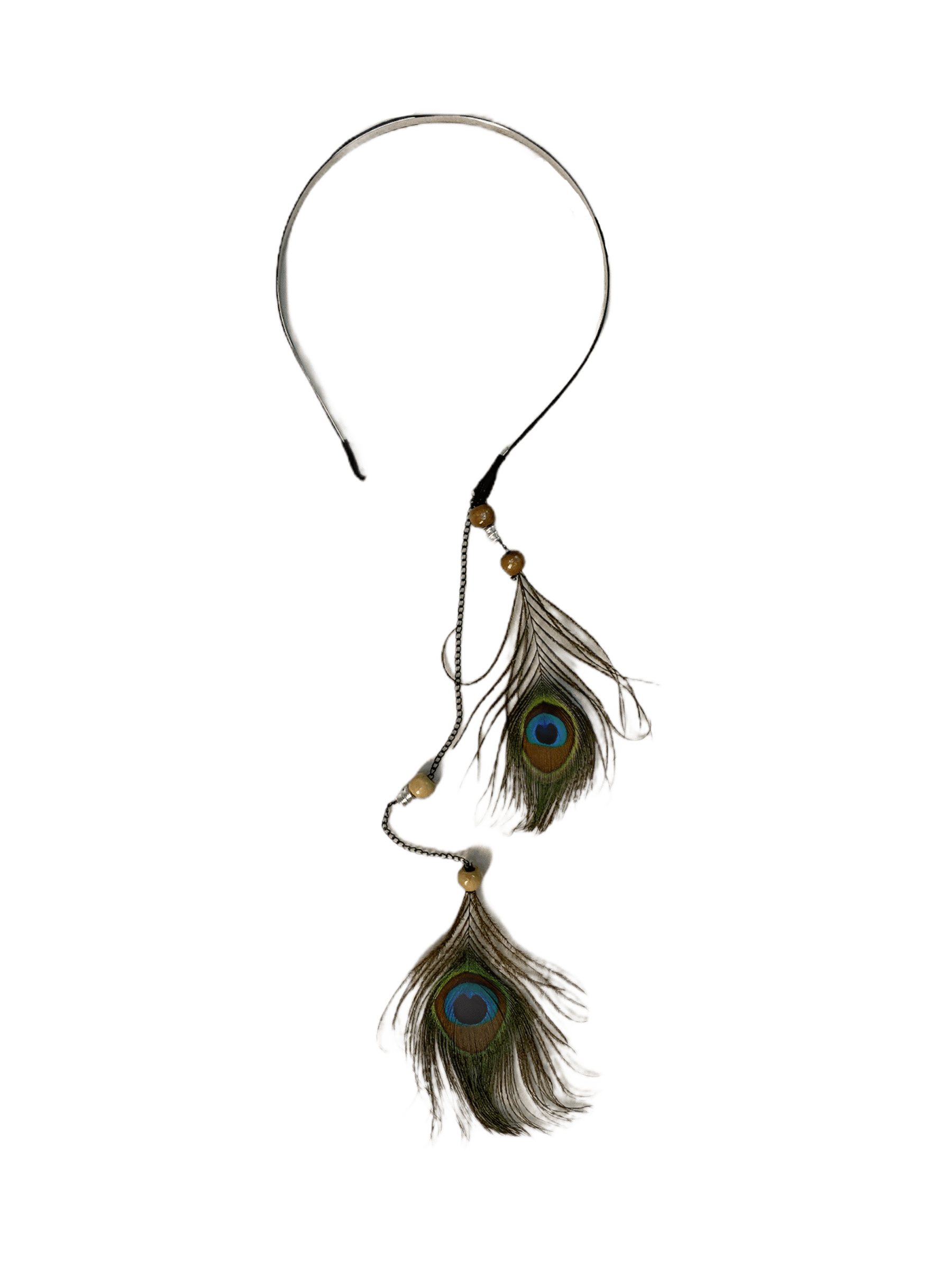 LOT DE 12 - Serre-tête avec plumes de paon 1,00€/unité | Grossiste-pro