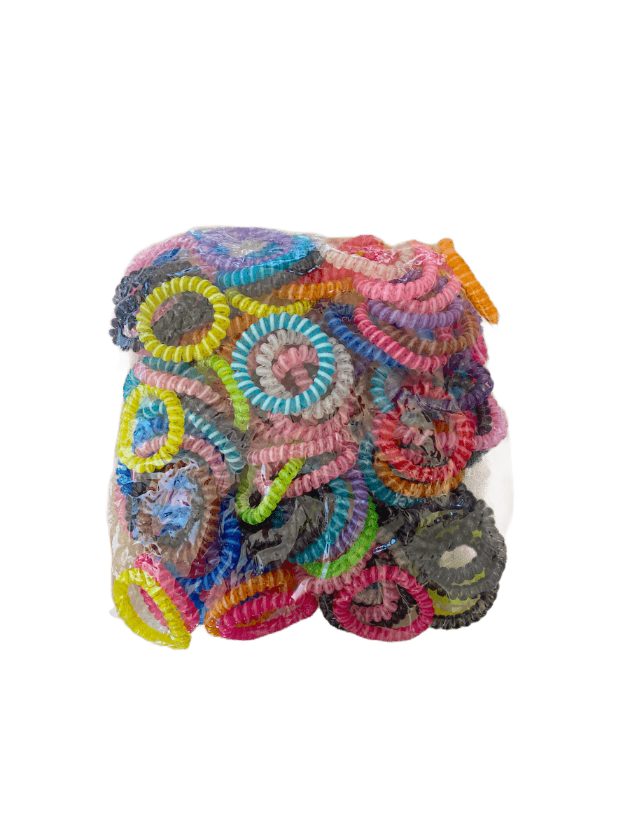 Élastiques cheveux spirales DUO invisible (x100) 0,09€/unité | Grossiste-pro