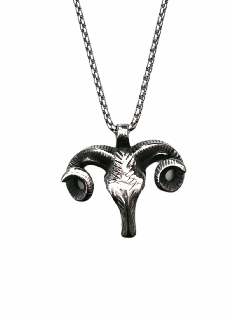 HOMME - LOT DE 2 - Collier pendentif bélier INOX 5,00€/unité | Grossiste-pro