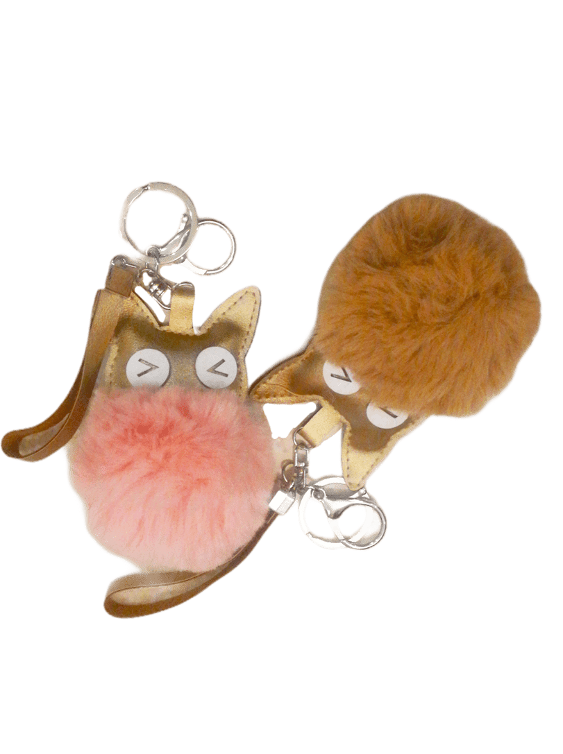 LOT DE 12 - Porte-clé chat pompon fourrure 1,80€/unité | Grossiste-pro