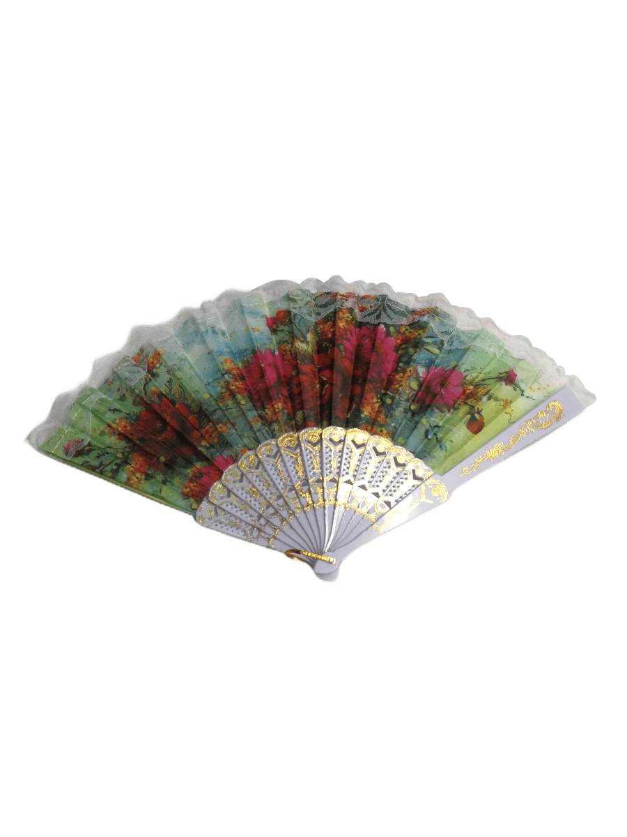 LOT DE 12 - Éventails motif effet peinture florale 0,75€/unité | Grossiste-pro