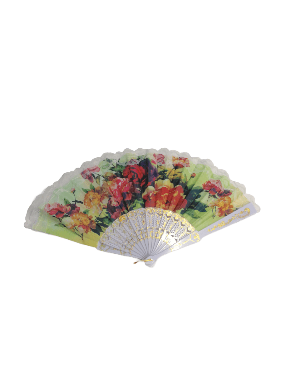 LOT DE 12 - Éventails motif effet peinture florale 0,75€/unité | Grossiste-pro