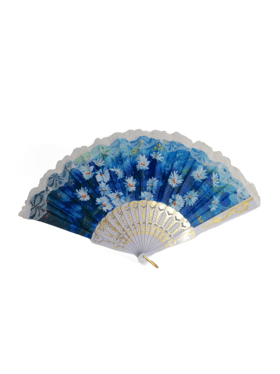 LOT DE 12 - Éventails motif effet peinture florale 0,75€/unité | Grossiste-pro