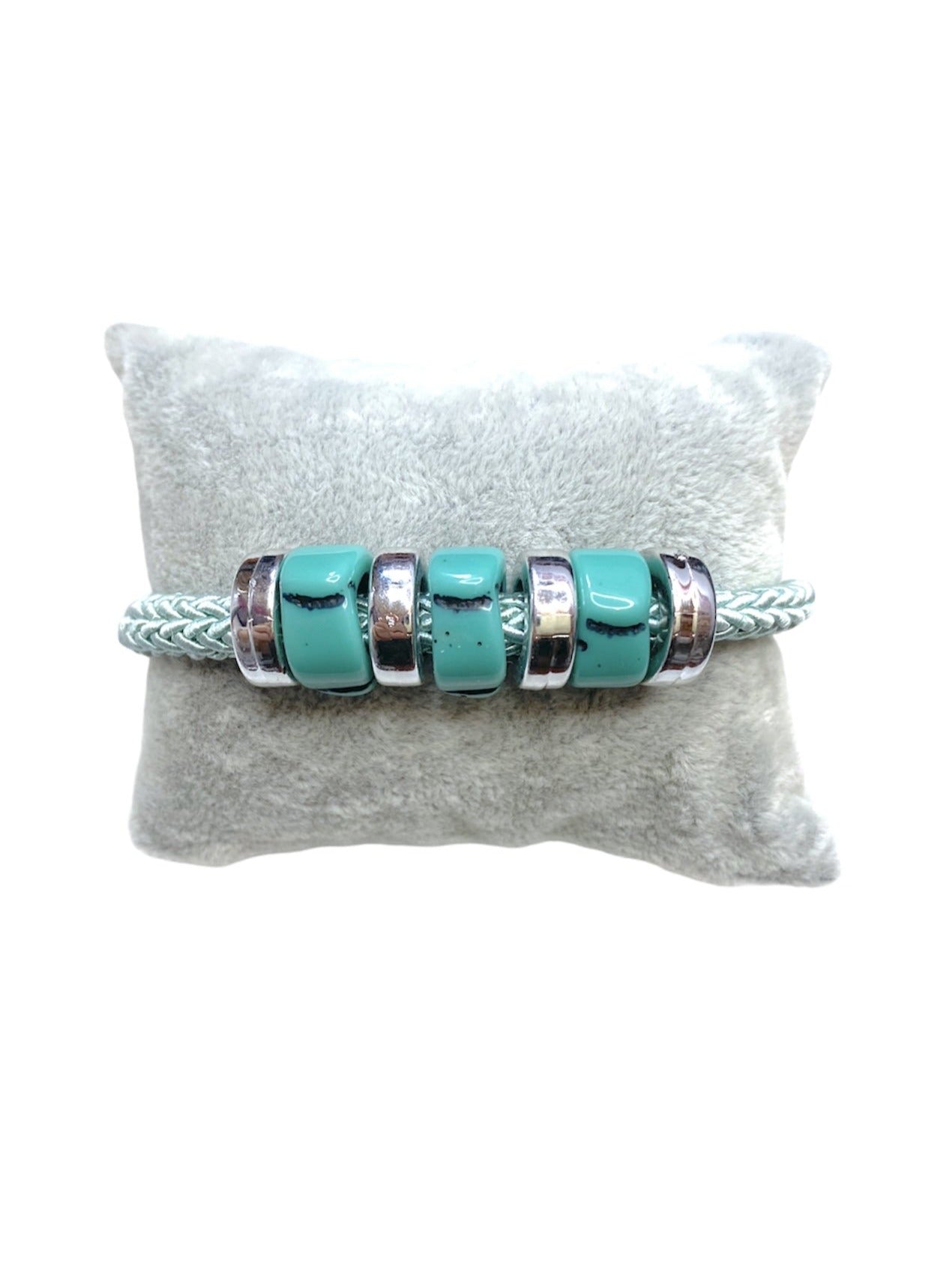 Bracelet fantaisie tresse rond couleurs mélange #ZBR120(x12)