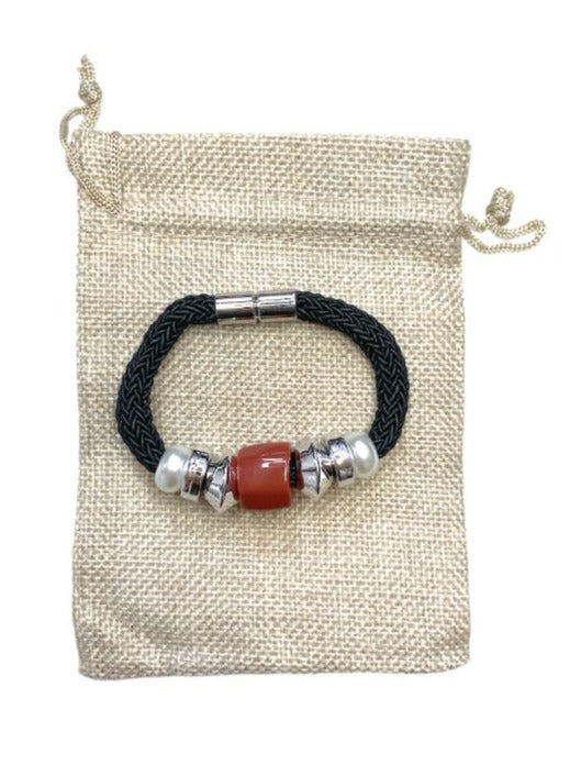Bracelet fantaisie tresse perle couleurs au choix #ZBR220(x12)