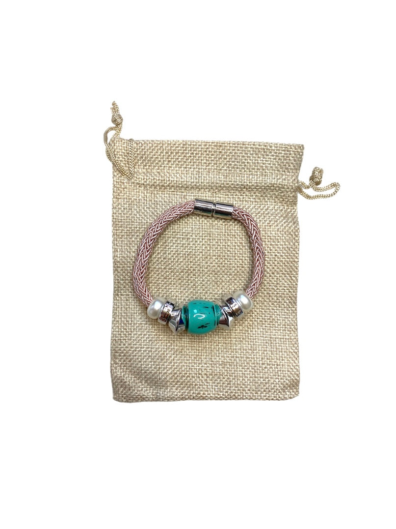 Bracelet fantaisie tresse perle couleurs au choix #ZBR220(x12)