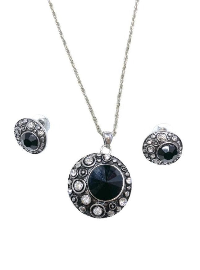 Parure fresque grand rond Collier Boucles d'oreilles