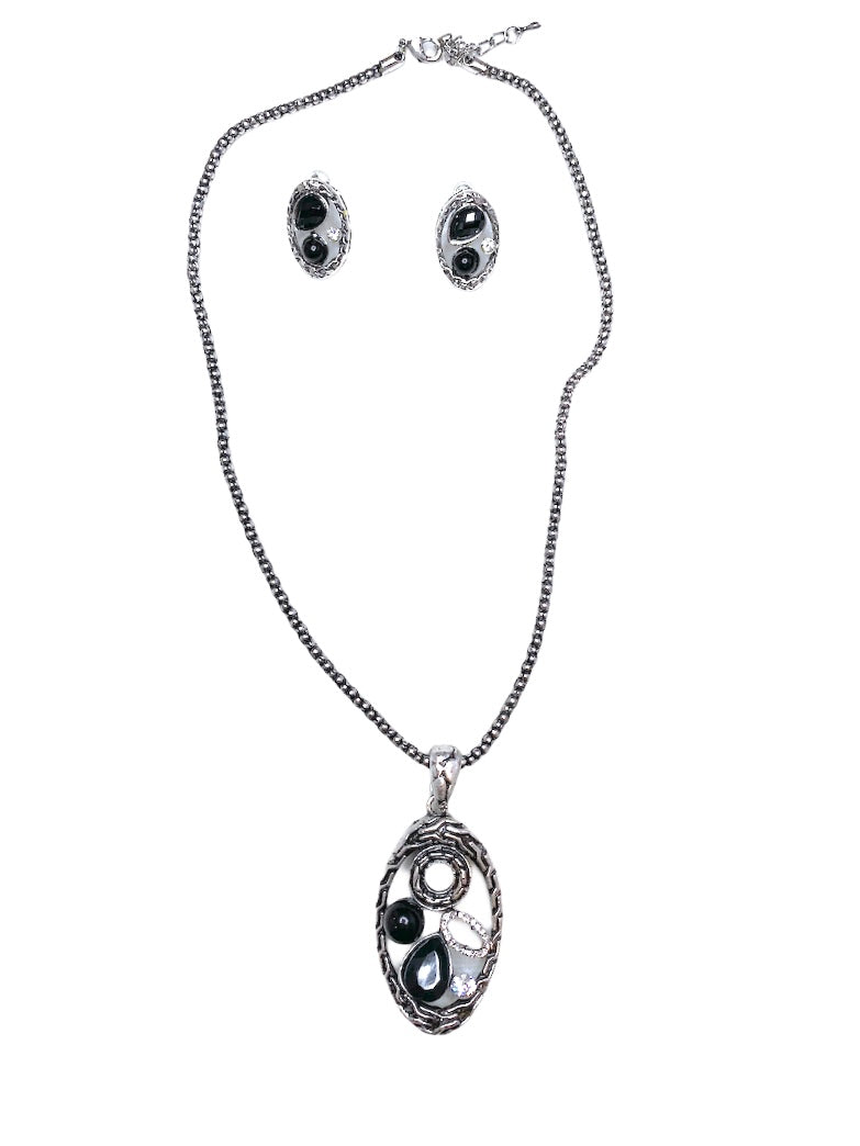 Parure fresque puce Collier Boucles d'oreilles