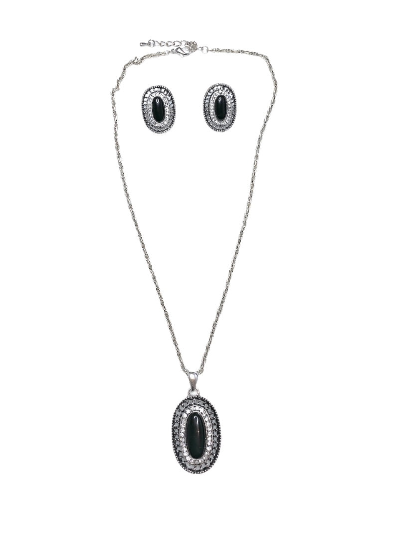 Parure fresque ovale Collier Boucles d'oreilles