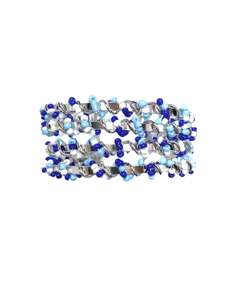 Bracelet fantaisie jonc semainier multirang perles #BJ02