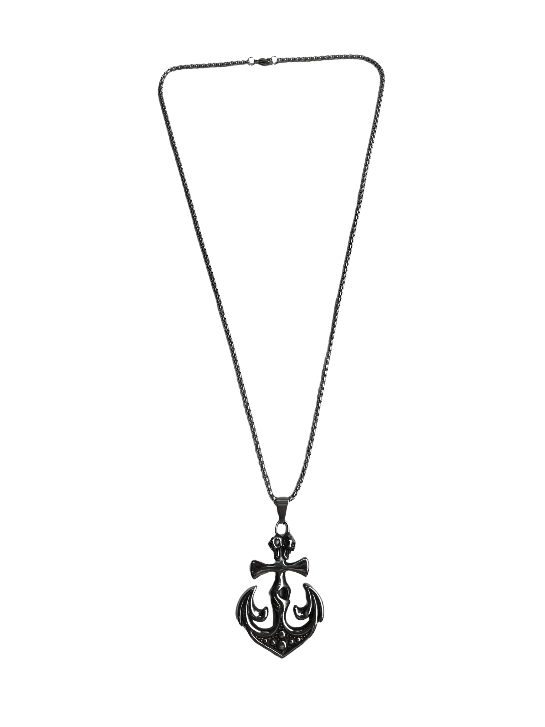 HOMME - LOT DE 2 - Collier pendentif ancre ornée inoxydable 5,00€/unité | Grossiste-pro