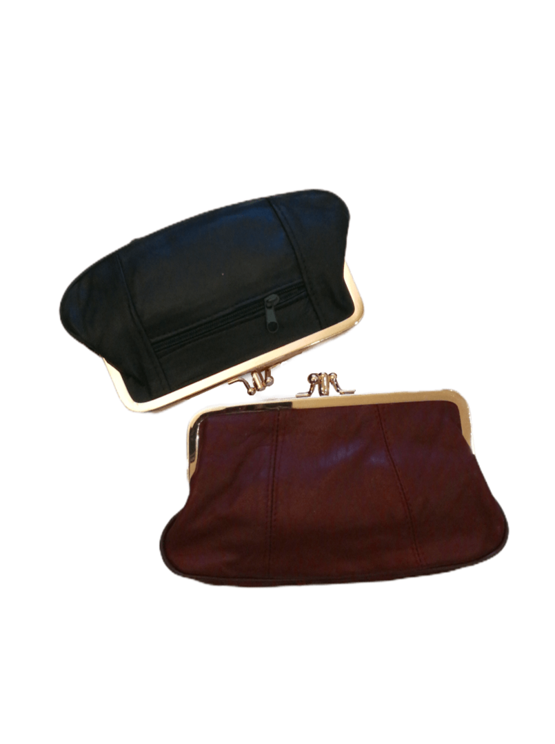 LOT DE 12 - Porte-monnaie bourse à fermoir Cuir agneau 3,00€/unité | Grossiste-pro