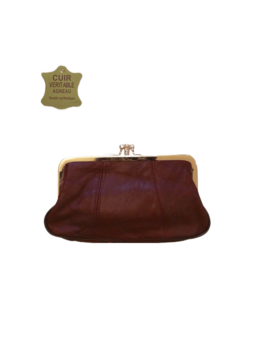 LOT DE 12 - Porte-monnaie bourse à fermoir Cuir agneau 3,00€/unité | Grossiste-pro