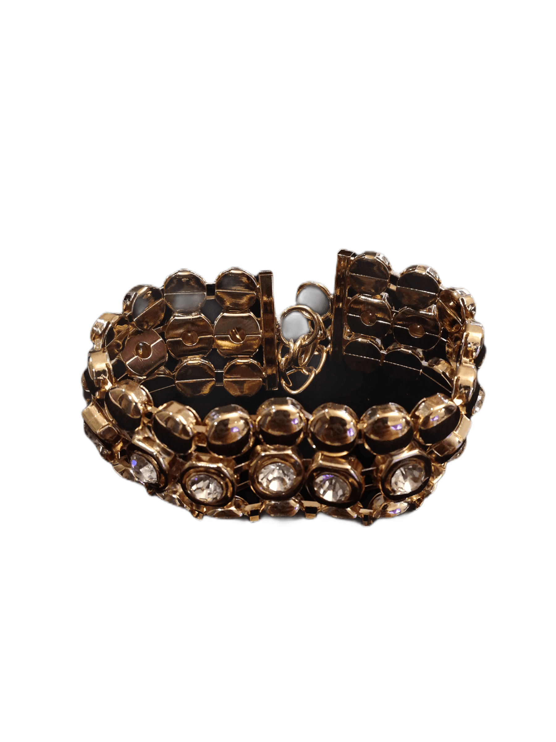 Bracelet bijou fantaisie strass maillons dorés femme | Grossiste-pro