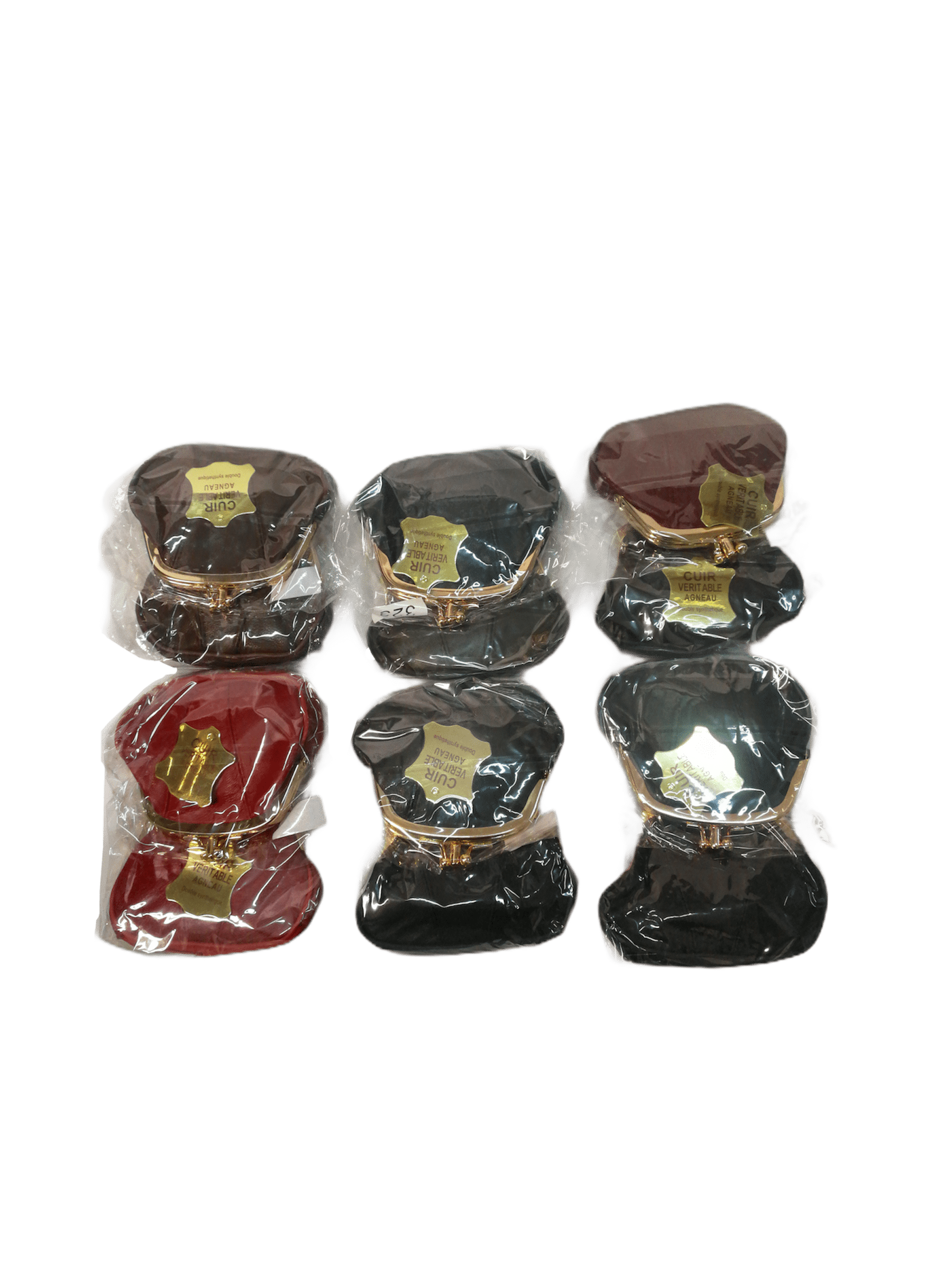 LOT DE 12 - Porte-monnaie bourse 100% Cuir agneau 2,20€/unité | Grossiste-pro