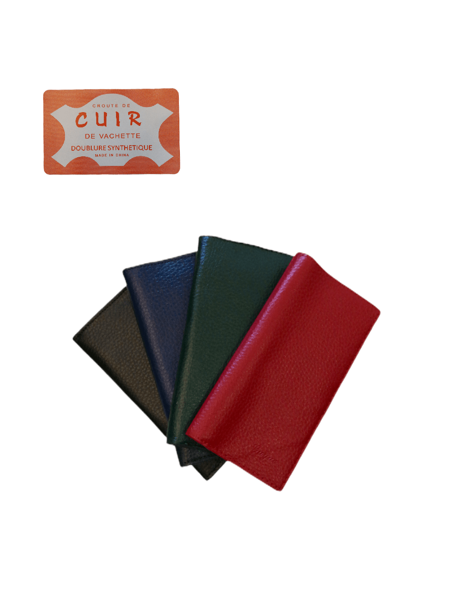 LOT DE 6 - Portefeuille de poche Croûte de cuir de vachette 2,50€/unité | Grossiste-pro