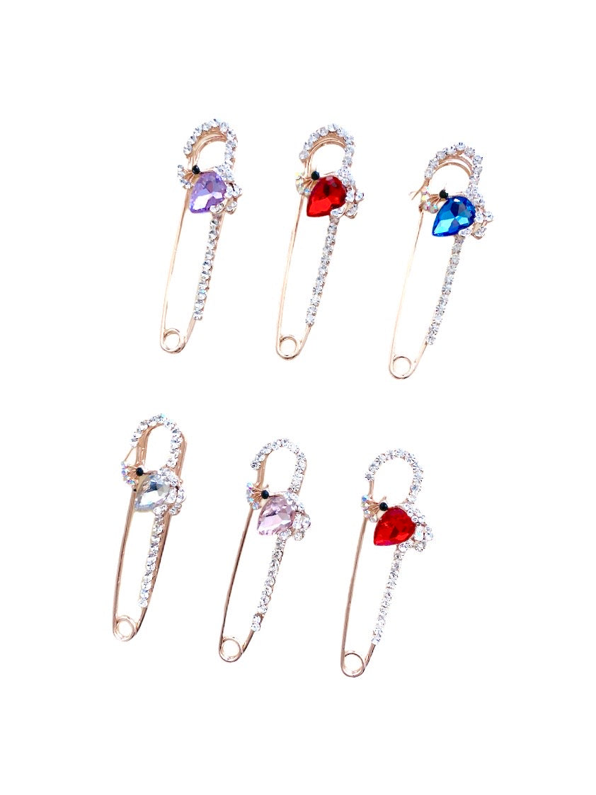 Broche epingle cygne #CZB9-02 (x12)