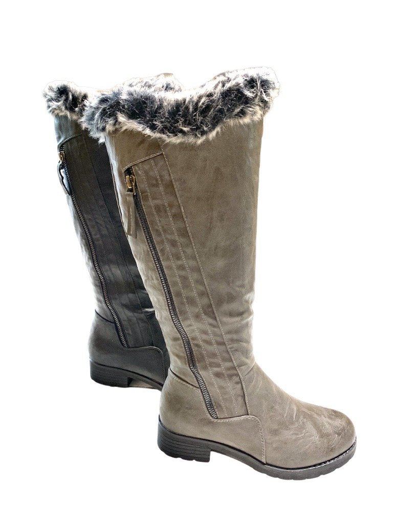 Cuissardes fourré fausse fourrure AMANDA 2 couleurs au choix (x12) 18,90€/paire | Grossiste-pro