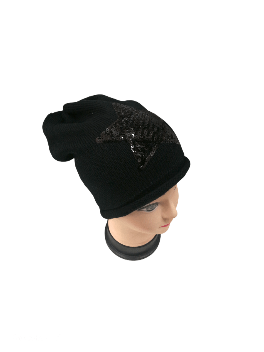 Bonnet long slouch motif étoile (x12) 2,50€/unité | Grossiste-pro