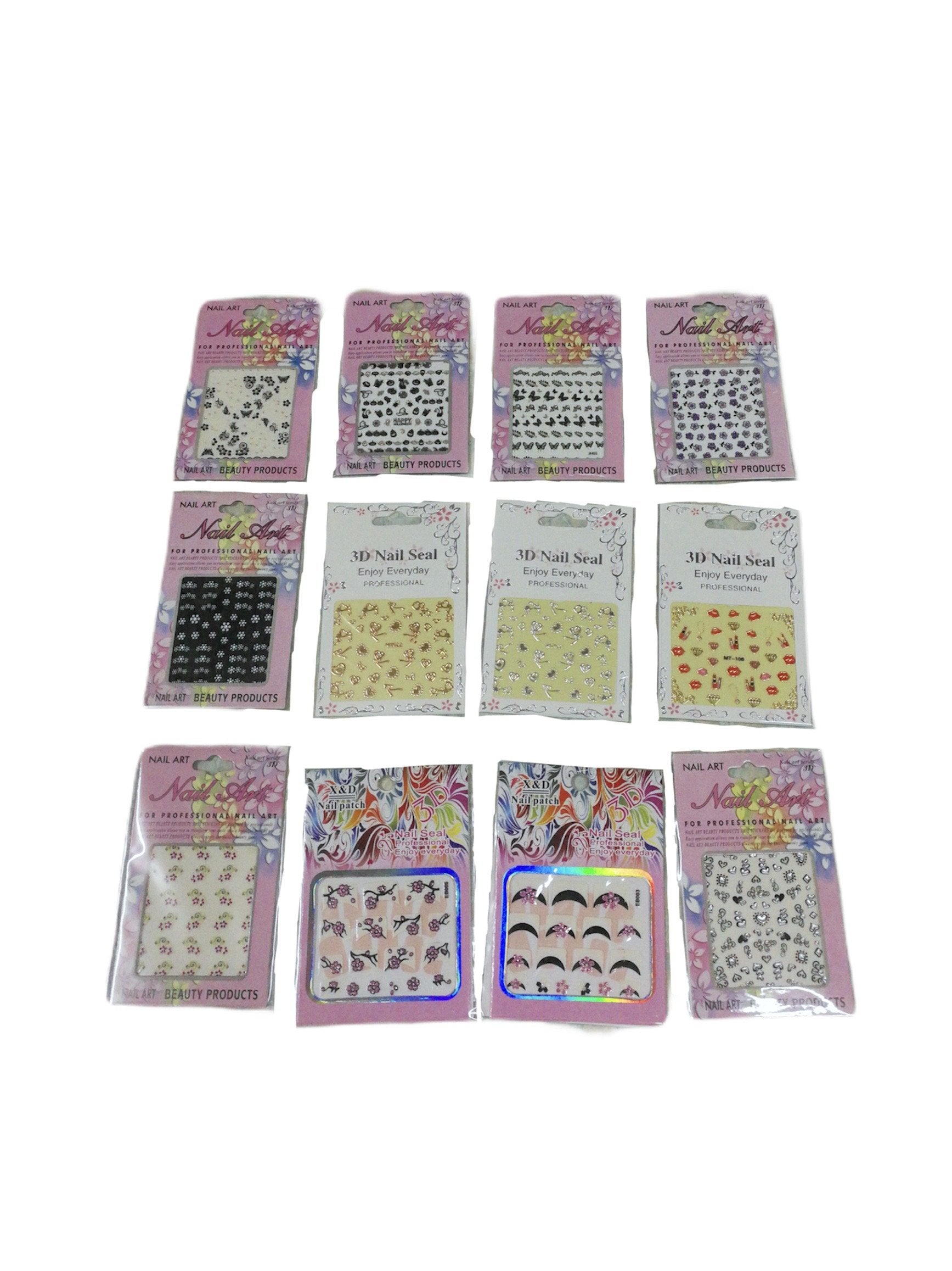 LOT DE 24 - Stickers autocollant nail art ongles 0,50€/unité | Grossiste-pro