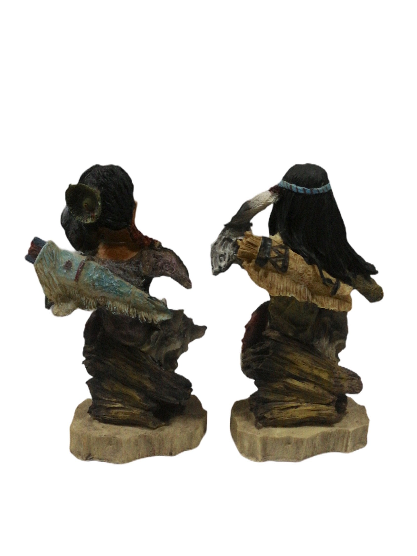 LOT DE 2 - Statuette sculpture indien résine - figure indien 8,90€/unité | Grossiste-pro