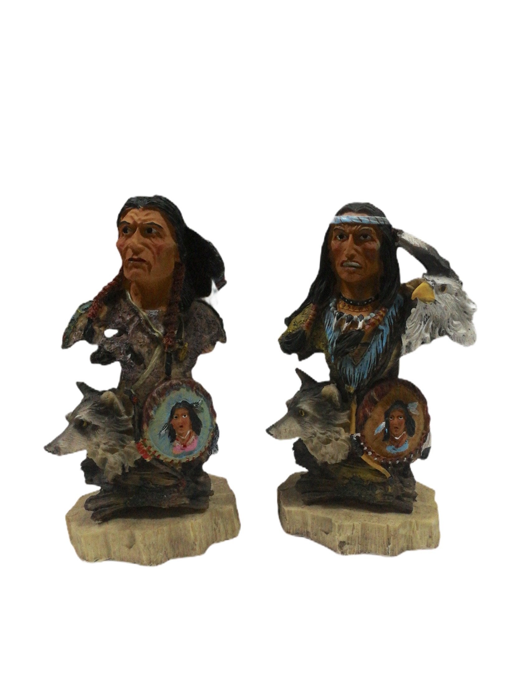 LOT DE 2 - Statuette sculpture indien résine - figure indien 8,90€/unité | Grossiste-pro