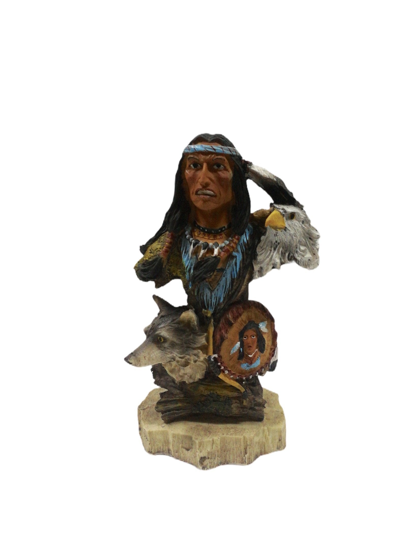 LOT DE 2 - Statuette sculpture indien résine - figure indien 8,90€/unité | Grossiste-pro